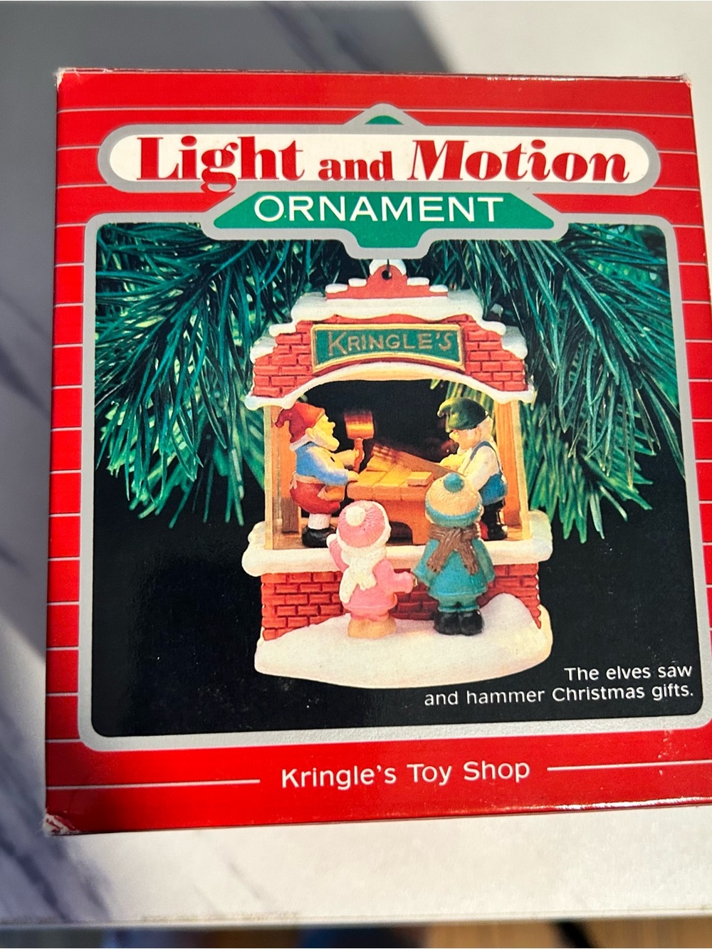 Vintage 1987 Hallmark Keepsake Light & Motion Magic Kringle's Toy Shop Ornament